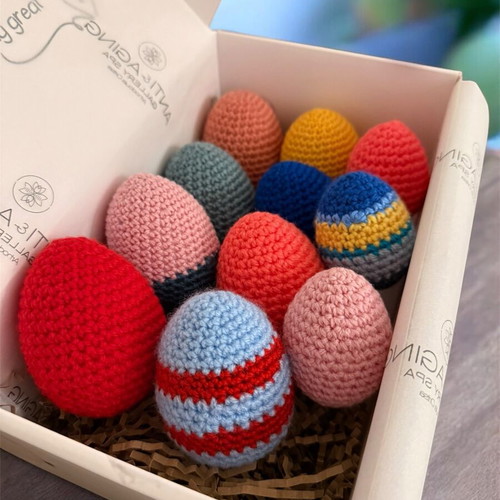 Handmade Amigurumi Crochet Eggs new, Easter decoration