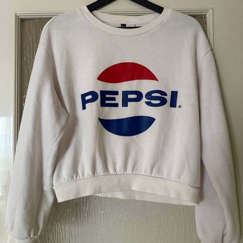 Pepsi cropped sweatshirt H&M Divided white oversized size M like new