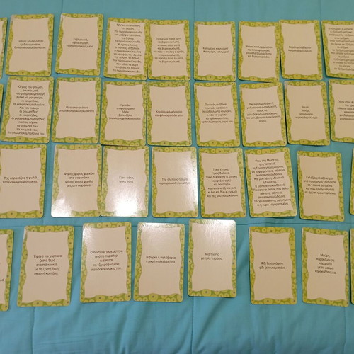 Educational cards used, 35 tongue twister cards for speech practice