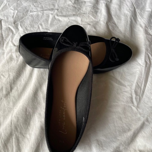 New Look faux patent leather ballerinas new black size 40