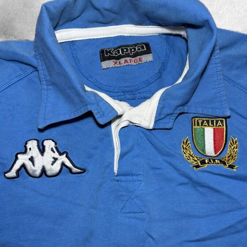 Kappa Italia Rugby Long Sleeve Polo shirt like new, blue