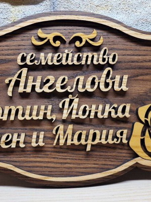 Ξύλινη ταμπέλα για πόρτα νέα, χειροποίητη, προσωποποιημένη