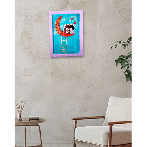 Handmade Valentine’s Day frame with loving couple