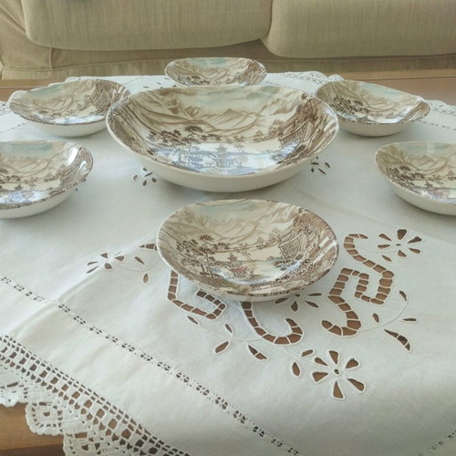 Rare 7-Piece Set Johnson Bros "Enchanted Garden" (1960s)