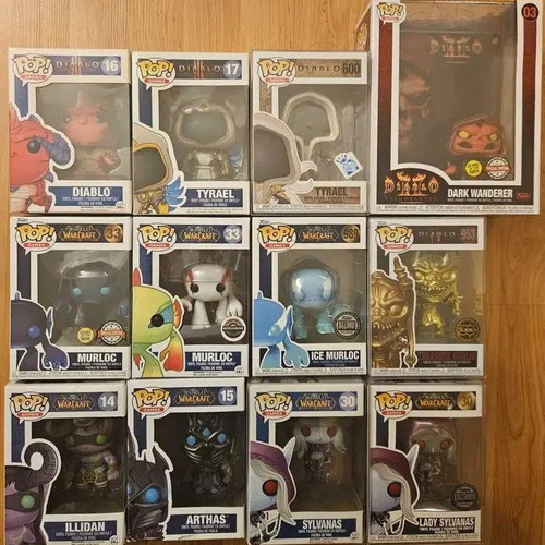 Games Funko Pop collection with Blizzard, Witcher, Skyrim, God of War, Assassin's Creed