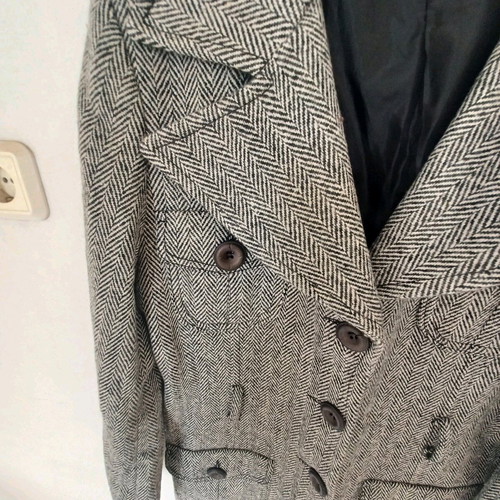 Naf Naf women's coat gray herringbone like new