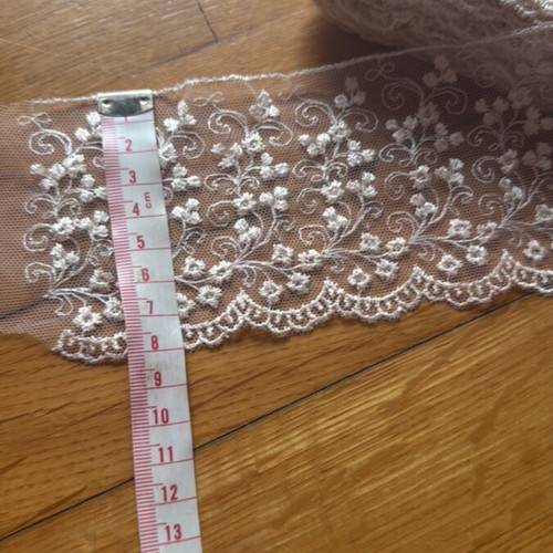 Italian lace, 14.7 meters, beige, brown and black