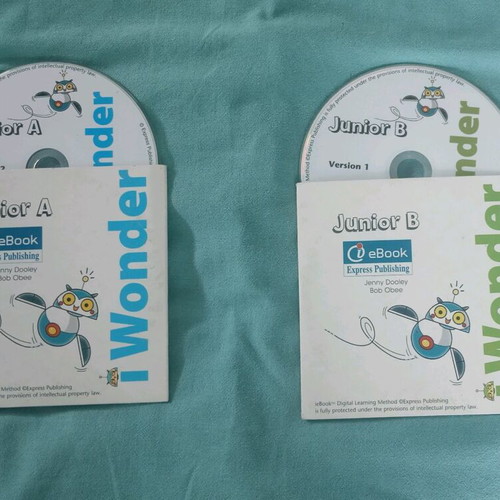 I Wonder English Learning DVD - CD set like new, junior A and junior B, 4 pcs