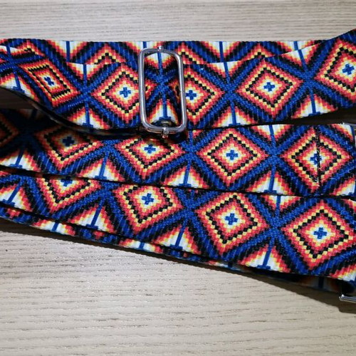 Bag strap like new, multicolored with silver metal details