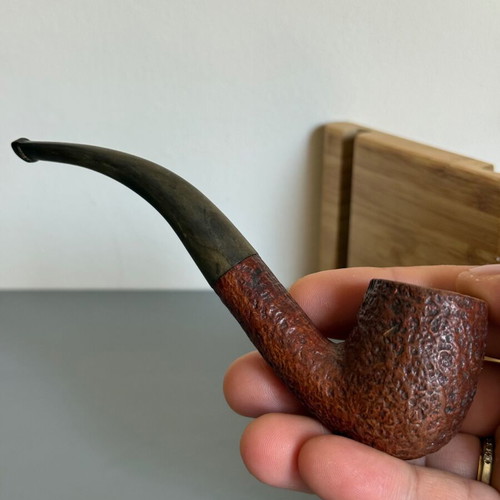 Duncan Sandblast A 47 Bent Billiard Briar Tobacco Pipe used, vintage