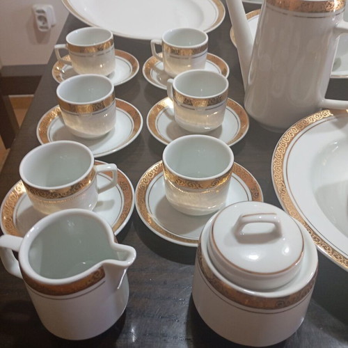 Complete 46-Piece Bulgarian Porcelain Dinner and Coffee Serving Set like new