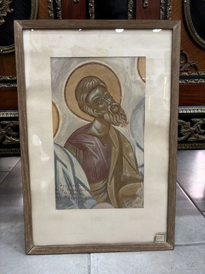 Icon of Saint Matthew used by Petros Vamboulis, 48x32 cm