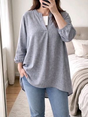 Cotton Shirt Made in Italy gray 3XL–4XL new, loose fit