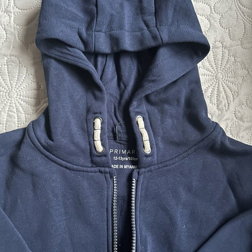 Cotton zip up kids jacket Primark new, dark blue 12-13 years 158cm