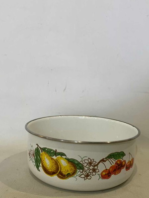 Vintage food container used with fruit print 7x18