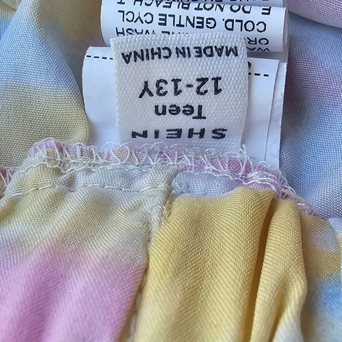 Girls' skirt used with colorful tie-dye design, age 12-13