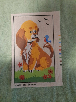 Elvico embroidery canvas dog design