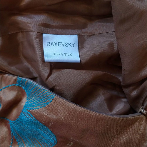 Raxevsky evening set of 3 pieces silk, like new, turquoise and gold