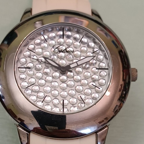 Celsior women's watch used with rhinestones and silicone strap