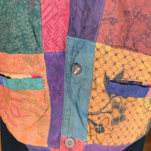 Vintage boho patchwork vest like new, unisex, one size