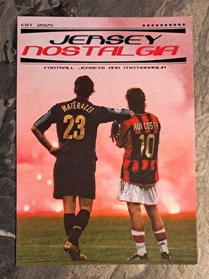 Jersey Nostalgia Cart Postale new with Rui Costa and Materazzi