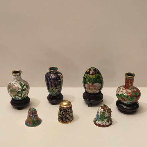 Cloisonné collection 19 pieces like new, vintage decorations