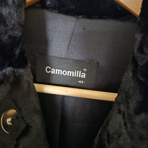 Camomilla synthetic fur black, like new, size L