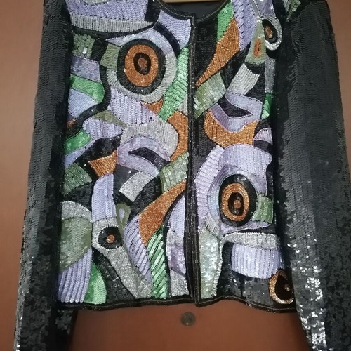 Sequin jacket new, size M-L, black