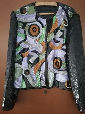 Sequin jacket new, size M-L, black
