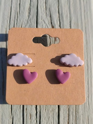 Handmade earrings new from polymer clay and steel