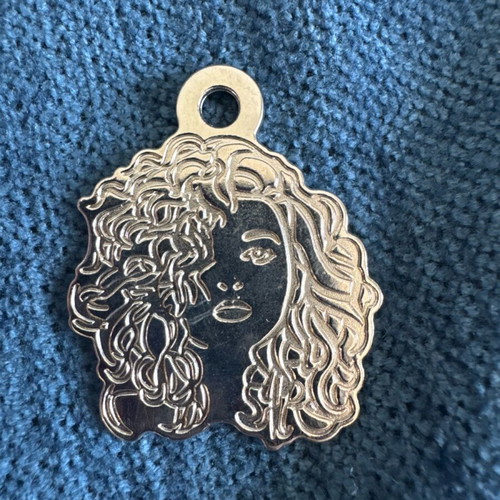 Metal charms like new for keychain or necklace, owl and girl