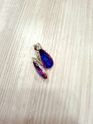 Teardrop earrings with crystal like new, multicolor