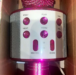 Μικρόφωνο καραοκε ασύρματο με ηχείο Ροζ