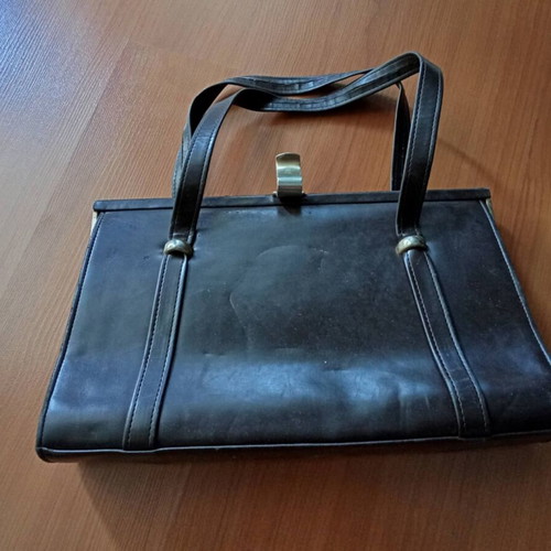 Vintage handbag 1975, brown color