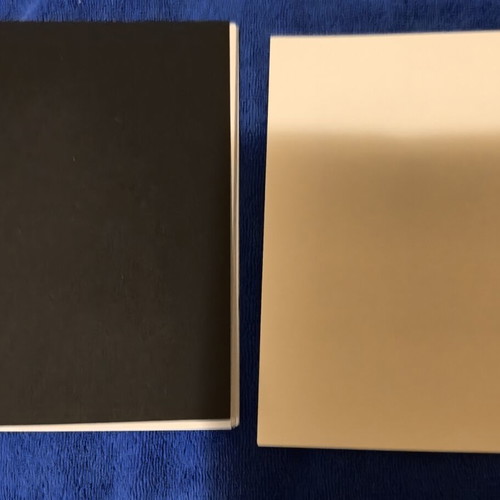 Small notebooks with black cover and blank white pages, set of 2, new