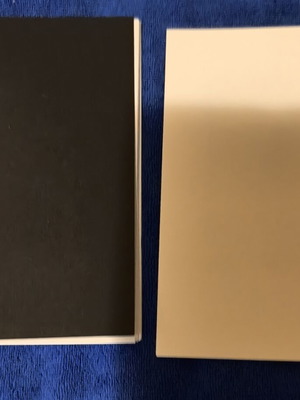 Small notebooks with black cover and blank white pages, set of 2, new