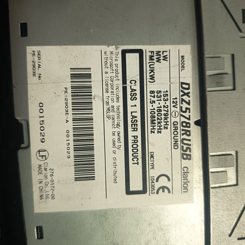 Clarion DXZ578RUSB car radio CD player