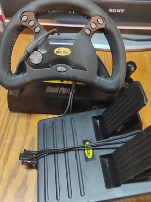 Mad Catz Dual Force τιμόνι αγώνων σαν καινούργιο για PlayStation 2 με πετάλια