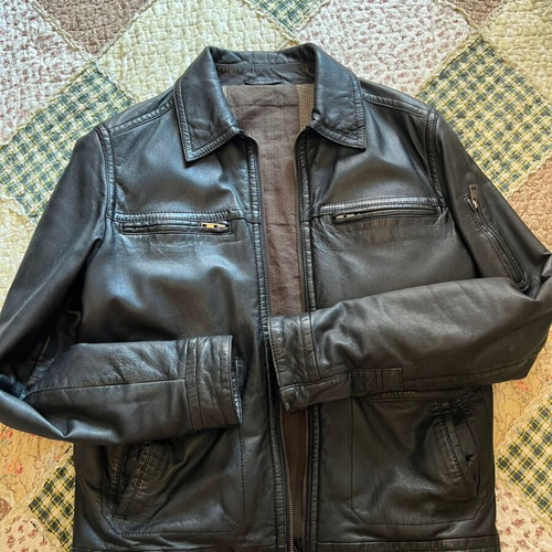 Prince Oliver leather men's jacket like new, size 50, black