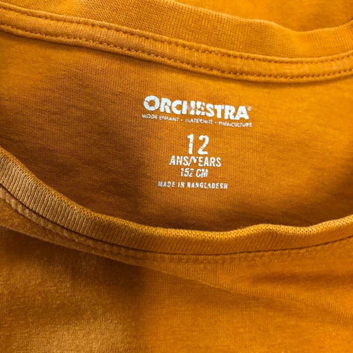 Orchestra T-shirt, orange, size S, cotton
