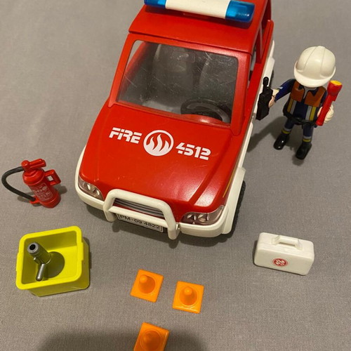 Playmobil fire truck used toy set