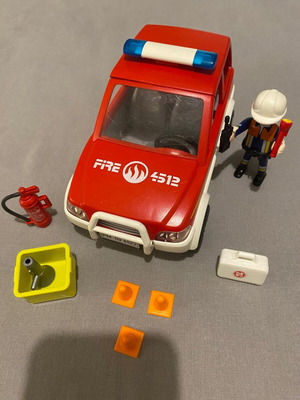Playmobil fire truck used toy set