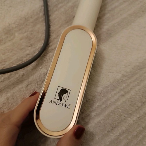 Andowl electric ceramic hair brush new for straightening and shine