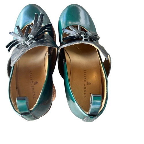 Filipe Sousa women's platform shoes new, size 36, brown and green