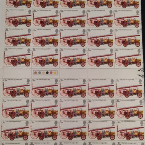 England 1974 Fire Brigade Stamp Series new, sheets of 50 unsealed