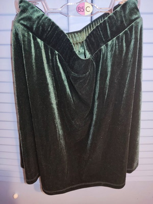 Velour skirt Celestino like new, green, mini with elastic waist, XL