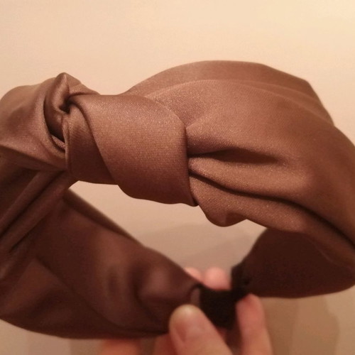 Headbands new, set of 2 chocolate satin and black lame
