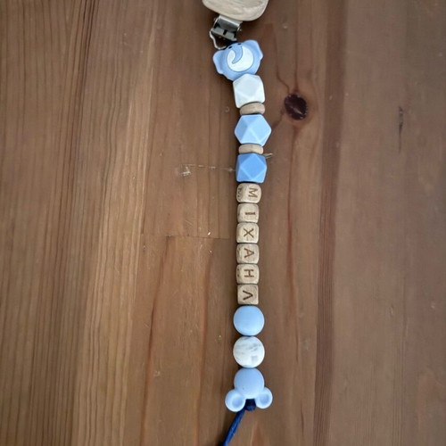 Handmade wooden pacifier clips for boys like new