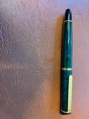 Fountain pen used with gold details and emblematic logo