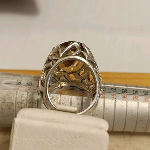 925 Silver Ring with Citrine Vintage New